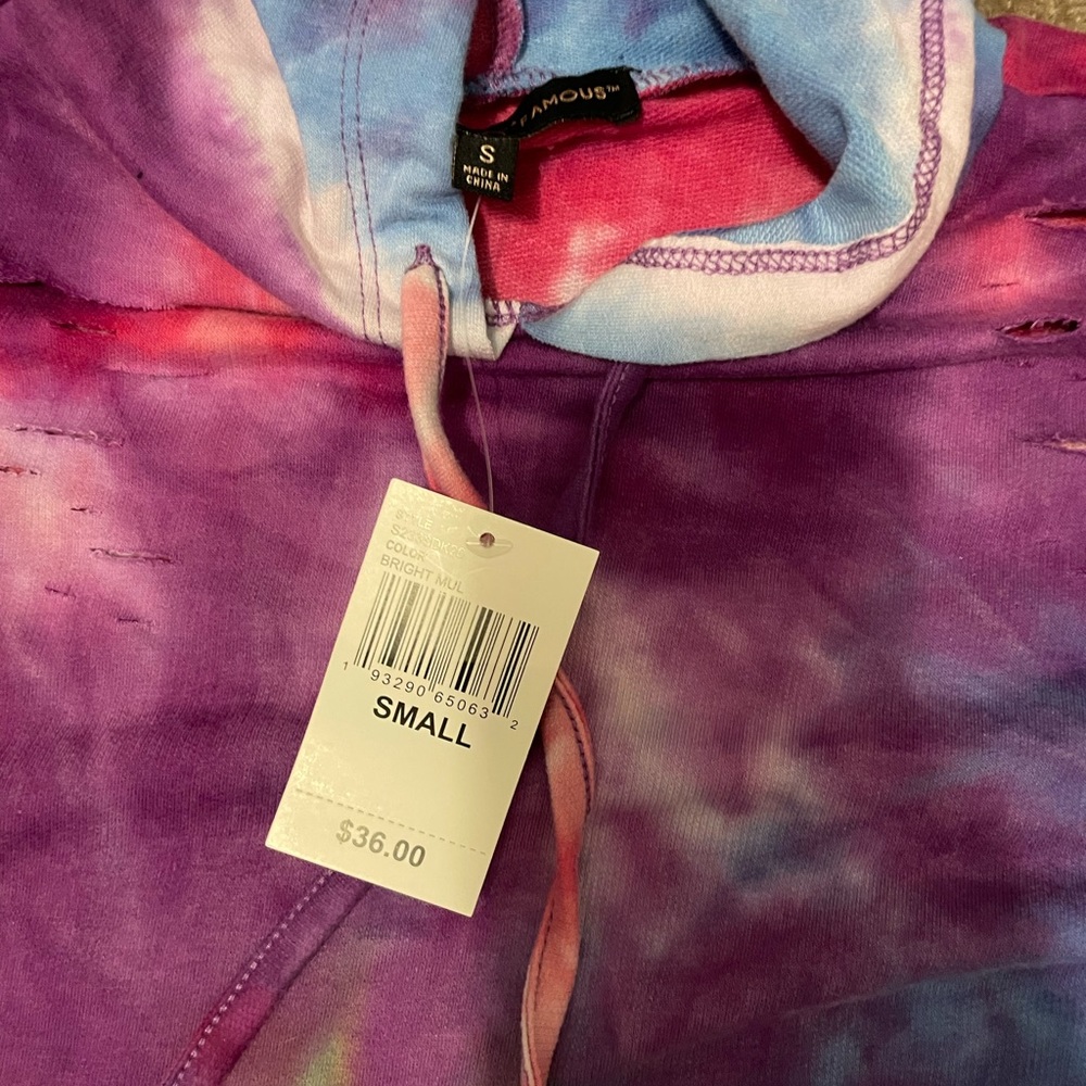 Distress multi-colored hoodie - Picture 2 of 5